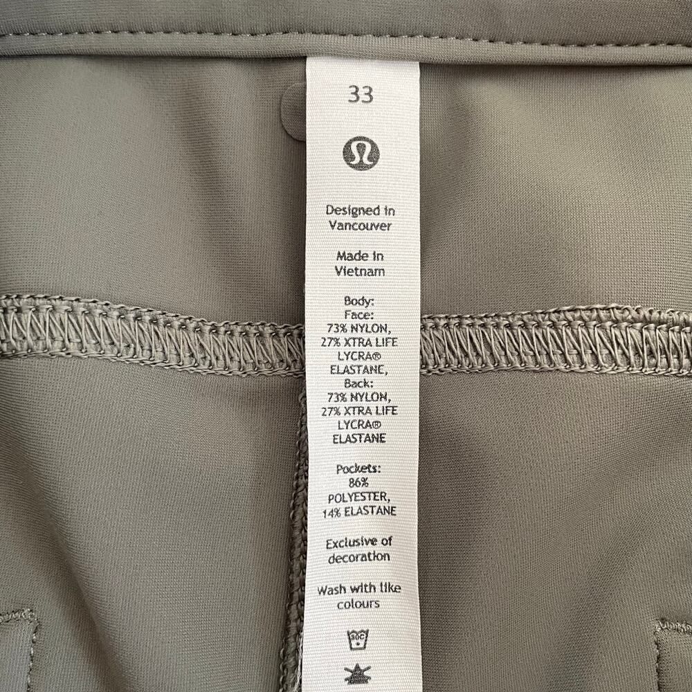 Lululemon City Sleek Slim-Fit High-Rise Pant Grey Sage - Plus Size: 33 - Picture 6 of 11